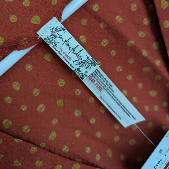 Nwt Free People XS Polka Dot Wrap Long Sleeve Bodysuit - Picture 10 of 10